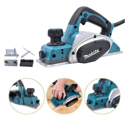 Imagem de Plaina elétrica manual 3.1/4 620w Makita KP0800 82 mm + Acessórios