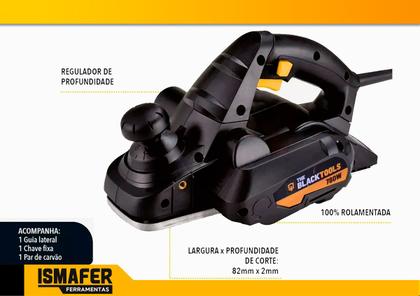 Imagem de Plaina Elétrica Manual Profissional 110v 780w 16500rpm The Black Tools