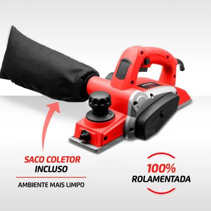 Imagem de Plaina Elétrica Nivelar Madeira Acabamento 700w Mondial 220v