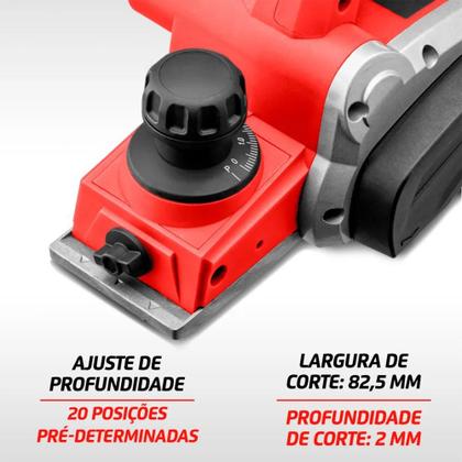 Imagem de Plaina Elétrica Nivelar Madeira Acabamento 700w Mondial 220v