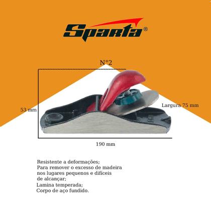 Imagem de Plaina Manual Nº 2 Corpo de Metal Hobby - Sparta