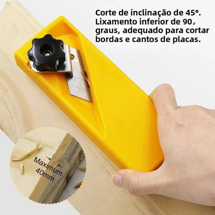 Imagem de Plaina Manual Para Chanfrar Bordas De Drywall, Ferramenta Para Acabamento De Placas De Gesso