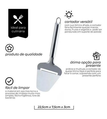 Imagem de Plaina Queijo Aço Inox Fatiador De Frios Manual