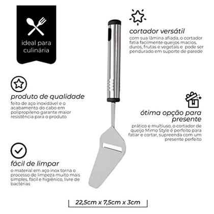 Imagem de  Plaina Queijo Aço Inox Fatiador De Frios Manual