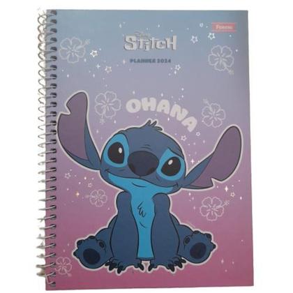 Imagem de Planner Foroni 2024 Disney Stitch 80 Folhas 177x240mm Médio Espiral Brochura Fofo