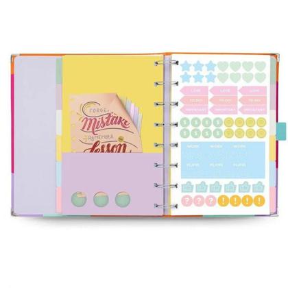 Imagem de Planner Systemflex Viva Magenta Listras Maxi - Fls Reposicionáveis - Ótima - Caderno Tamanho A5