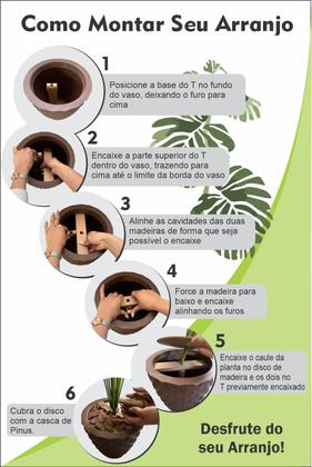 Imagem de Planta Artifical Costela De Adão Com Vaso e Pedras Brancas
