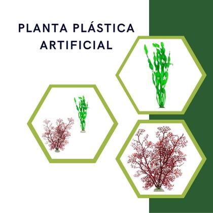 Imagem de Planta Artificial 30cm N19 kit com 2 Para Aquário Terrário e Decoração