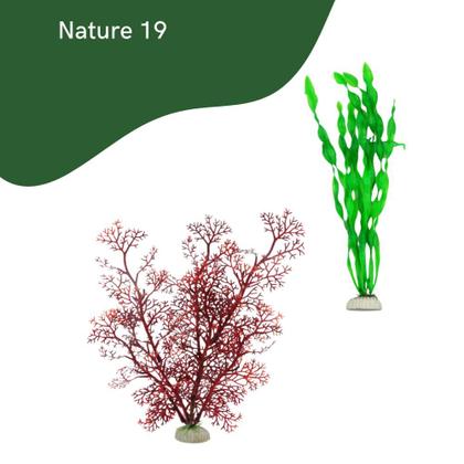 Imagem de Planta Artificial 30cm N19 kit com 2 Para Aquário Terrário e Decoração