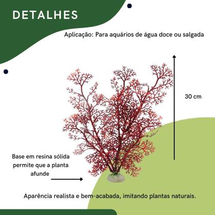 Imagem de Planta Artificial 30cm N19 kit com 2 Para Aquário Terrário e Decoração