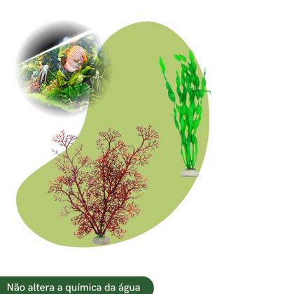 Imagem de Planta Artificial 30cm N19 kit com 2 Para Aquário Terrário e Decoração