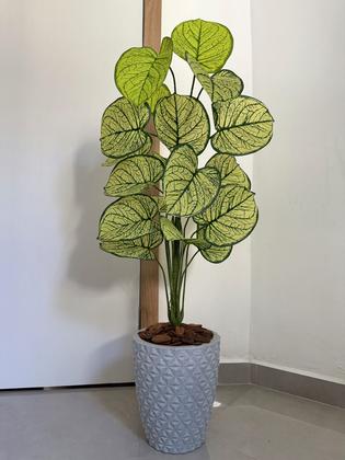 Imagem de Planta Artificial Caladium Com Vaso Diamante Decoração Casa