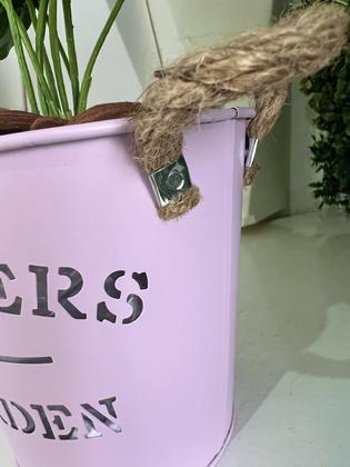 Imagem de Planta Artificial Costela de Adão + Vaso de Metal decorativo