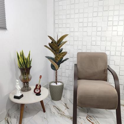 Imagem de Planta Artificial Ficus Lyrata Outono Toque Real com Vaso Decorativo