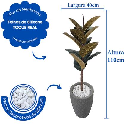 Imagem de Planta Artificial Ficus Lyrata Outono Toque Real com Vaso Decorativo