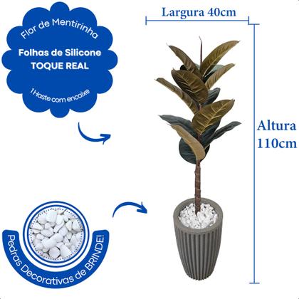 Imagem de Planta Artificial Ficus Lyrata Outono Toque Real com Vaso Decorativo