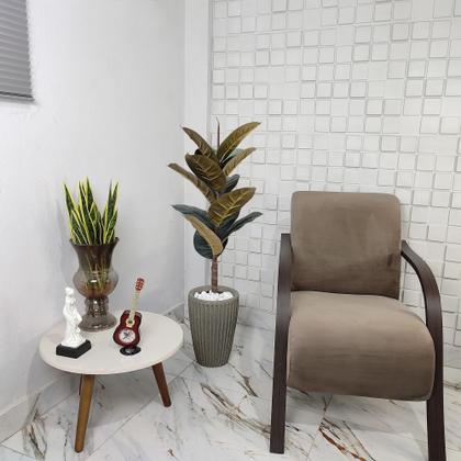 Imagem de Planta Artificial Ficus Lyrata Outono Toque Real com Vaso Decorativo