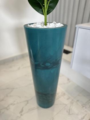 Imagem de Planta Artificial Ficus Lyrata Vaso Alto Marmorizado + Pedra