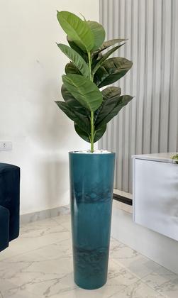 Imagem de Planta Artificial Ficus Lyrata Vaso Alto Marmorizado + Pedra