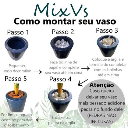 Imagem de Planta Bananeira Artificial Grande Com Vaso Polietileno