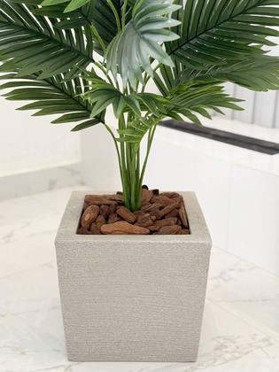 Imagem de Planta Palmeira Artificial Vaso Polietileno Quadrado Casca