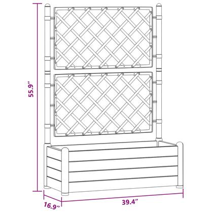 Imagem de Plantador de jardim com canteiro elevado VidaXL com treliça 90L antracite