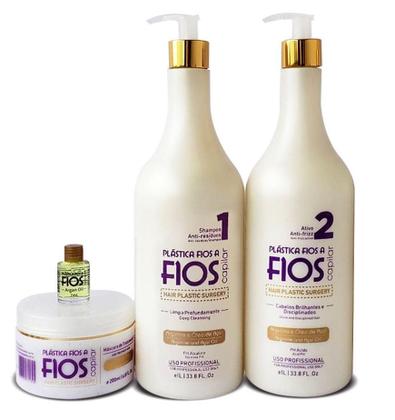 Imagem de Plástica Fios A Fios 2X1Ml +Mascara 250G E Óleo De Argan 5Ml