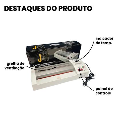 Imagem de Plastificadora e Laminadora A3 A4 PL-320 JST 220V Quente e Frio 600W