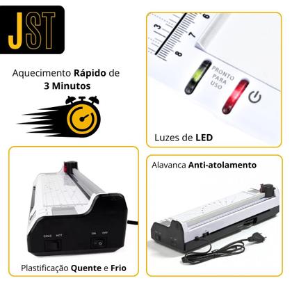 Imagem de Plastificadora Laminadora Poliseladora Refiladora A4  6 em 1  PL-230E 220V  JST