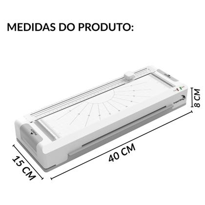 Imagem de Plastificadora Laminadora Refiladora A4 270W com Guilhotina Branca 110V Importway Iwe022 127V