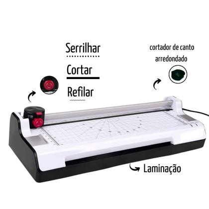 Imagem de Plastificadora Refiladora Documentos A4 - 5 Funções Em 1 Plastificadora Refiladora Documento A4 - 5 Funções Em 1 220v