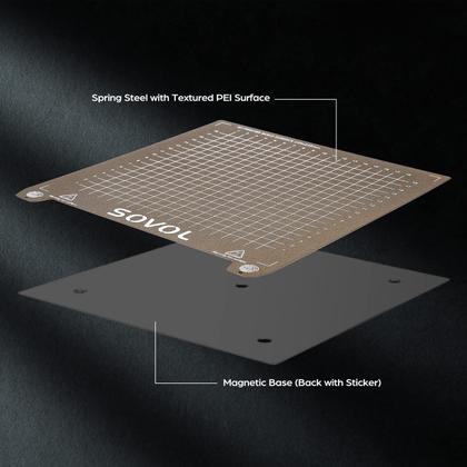Imagem de Plataforma de aço flexível com PEI texturizado para impressora 3D Sovol SV06