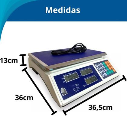 Imagem de Plataforma Eletrônica Comercial 32kg Bivolt Alta Precisão Ideal Para Sua Dieta Original