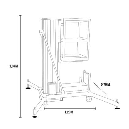 Imagem de Plataforma Elevatória Elétrica Mastro Único Polti 130kg 8m