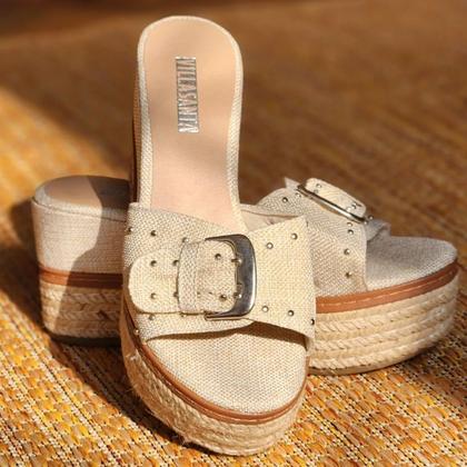 Imagem de Plataforma Tamanco Flatform com Tachinhas Cores Salto Médio