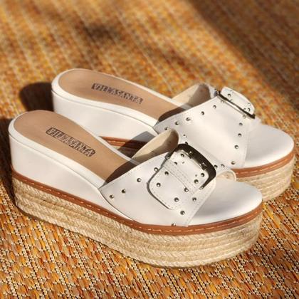 Imagem de Plataforma Tamanco Flatform com Tachinhas Cores Salto Médio