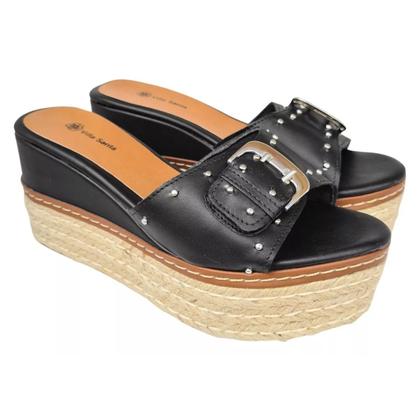 Imagem de Plataforma Tamanco Flatform com Tachinhas Cores Salto Médio