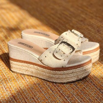 Imagem de Plataforma Tamanco Flatform com Tachinhas Cores Salto Médio