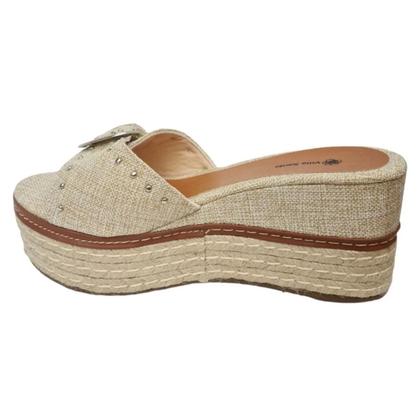 Imagem de Plataforma Tamanco Flatform com Tachinhas Cores Salto Médio