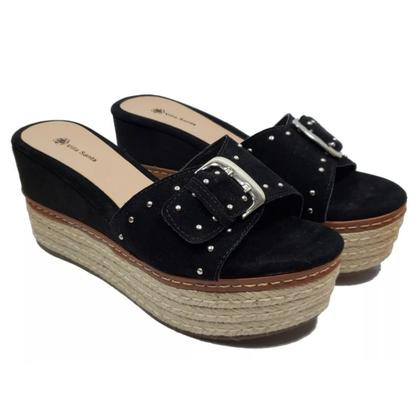 Imagem de Plataforma Tamanco Flatform com Tachinhas Cores Salto Médio