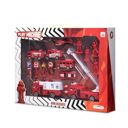 Imagem de Play Machine Kit Bombeiro Mini Resgate com Cenário Temático - Multilaser
