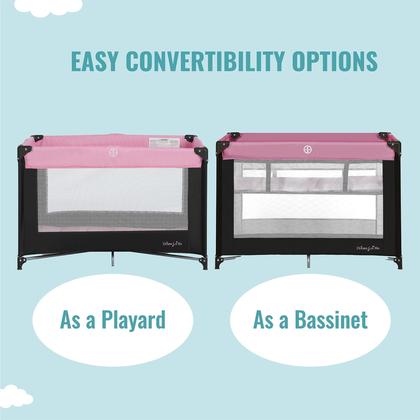 Imagem de Playard Dream On Me Zazzy portátil com berço rosa com colchão