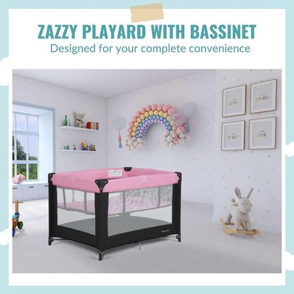 Imagem de Playard Dream On Me Zazzy portátil com berço rosa com colchão