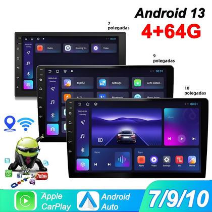 Imagem de Player Multimídia Automotivo Universal 7-10 Polegadas - GPS, Wi-Fi, CarPlay e Android Auto