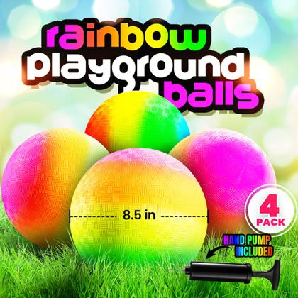 Imagem de Playground Balls Bedwina Rainbow 8,5 polegadas, pacote com 4