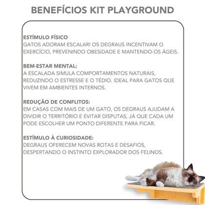 Imagem de Playground Gato 9pcs Prateleiras Nichos Montado Com Rede Resistente Linhas Verticais