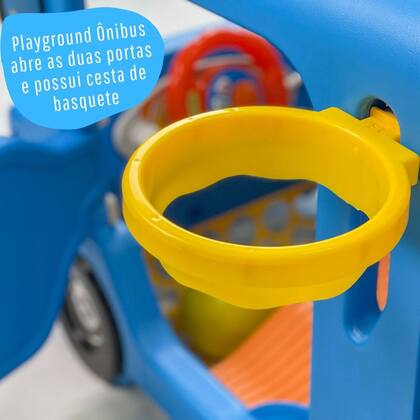 Imagem de Playground Infantil 2 em 1 Ônibus Escorregador Plástico Brinquedo Colorido Brinqway Bw-228