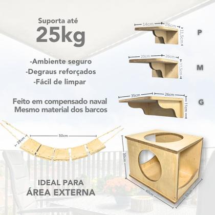 Imagem de Playground para Gato 9pçs Área Externa Resistente Nichos e Prateleiras Montadas