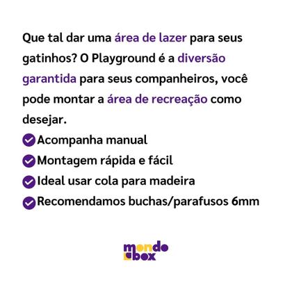 Imagem de Playground Para Gatos 7 Peças Nichos Prateleiras em MDF 4mm