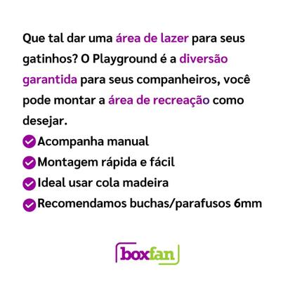 Imagem de Playground Para Gatos 9 Peças Brinquedo de Gato com Arranhador Nicho Ponte Degrau Rede em Mdf